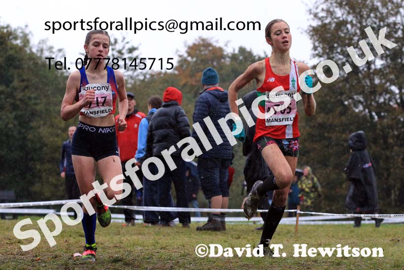 Girls Under-15s 2023 National Cross Country Relays, Berry Hill Park, Mansfield.  Photo: David T. Hewitson/Sports for All Pics